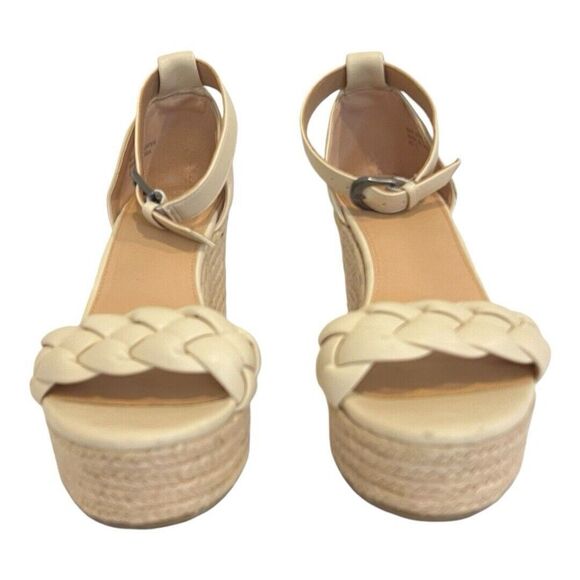 Oasis Society Size 9 Braided Strap Wedge Espadrille Open Toe Sandal - Picture 2 of 8